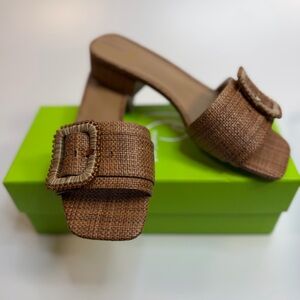 Sam Edelman Deacon Bead Slide Sandal in Cuoio Basket Weave-size 7- New in Box